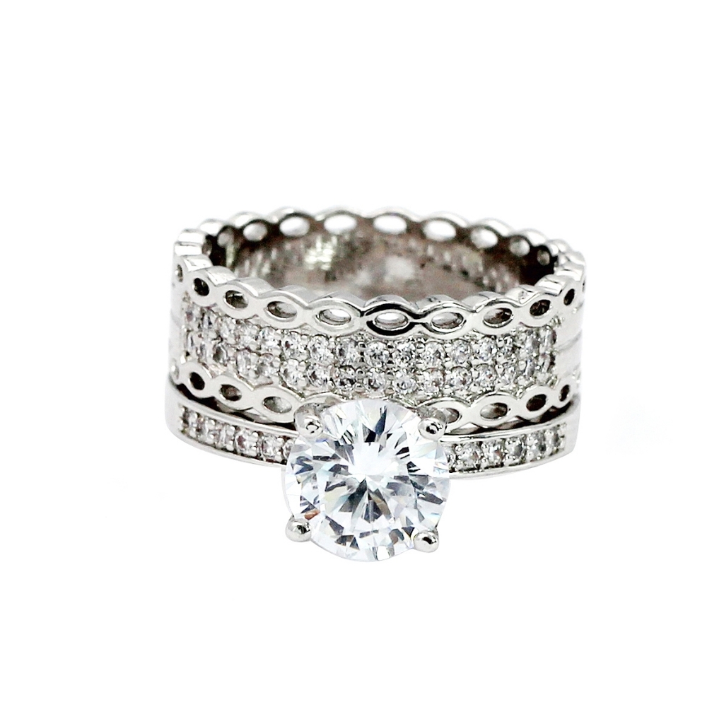 Fashion triple silver ring